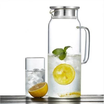 1500ml sklenený džbán s vekom z nehrdzavejúcej ocele